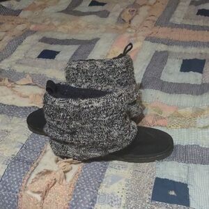 Muk Luks Black and Gray Winter Boots